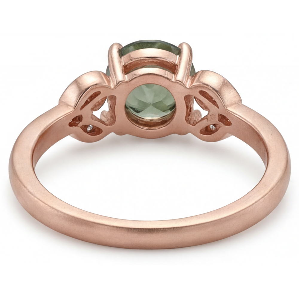 Bague Pierre Précieuse Or Rose 14 Carats avec Dendritic Agate – vue de dessus