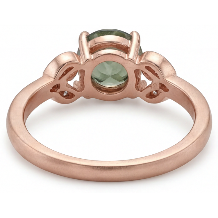 Bague Pierre Précieuse Or Rose 14 Carats avec Dendritic Agate – vue de dessus