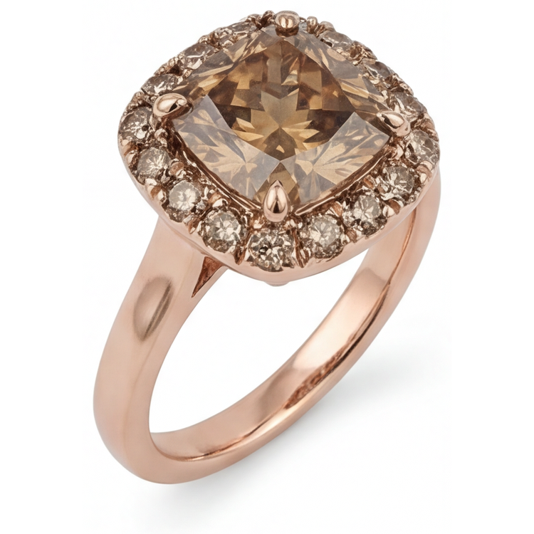 Signature Diamant Bague Halo 2 carats – vue de face