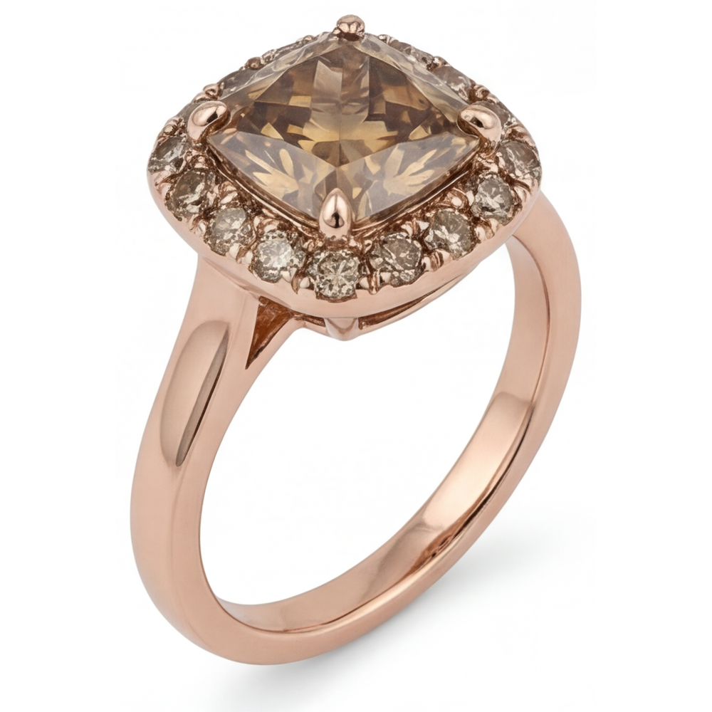 Signature Bague Halo 2 carats – vue d'angle