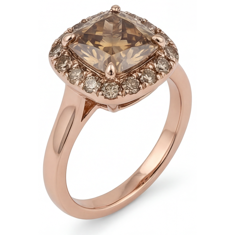 Signature Bague Halo 2 carats – vue d'angle