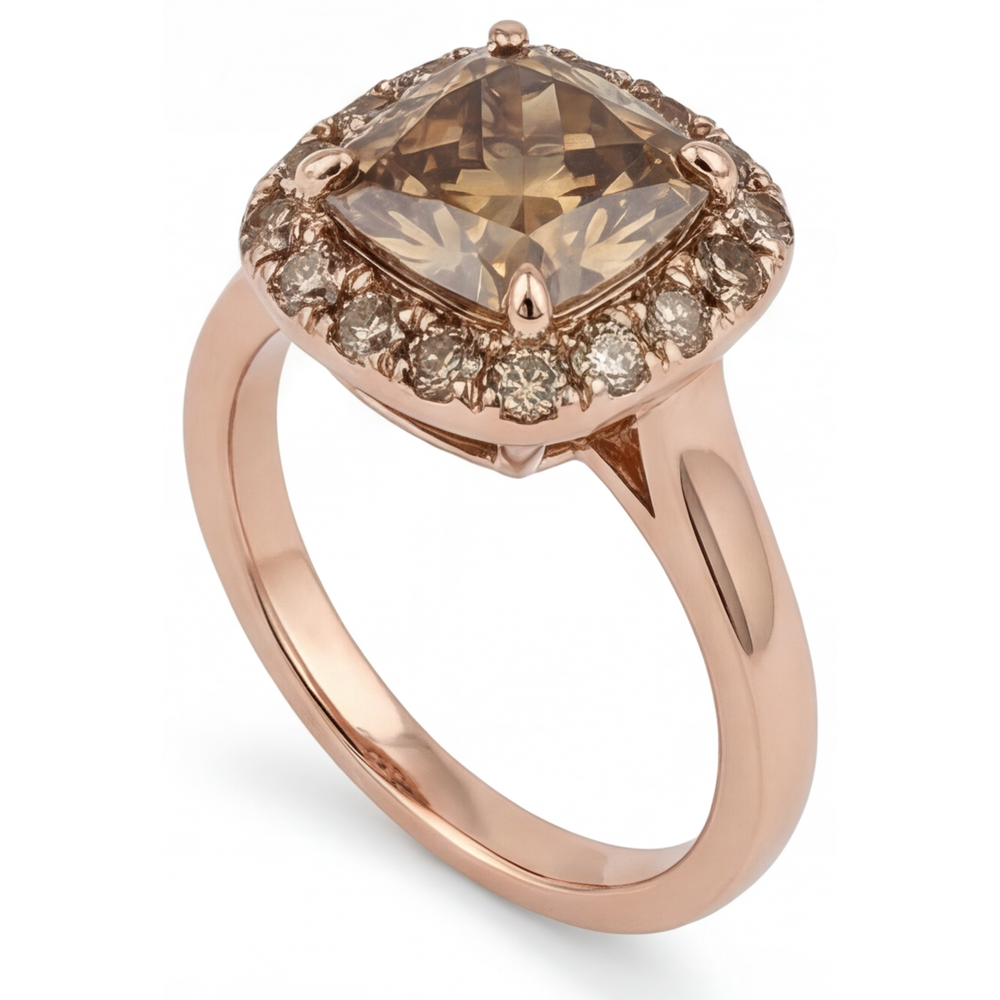 Signature Diamant Bague Halo 2 carats – vue de profil