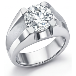 Fait à la main Certifié IGI Diamant Bague Homme – 2 carats Or