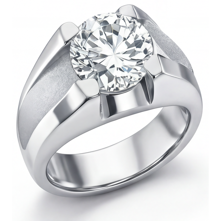 Fait à la main Bague Homme 2 carats – vue principale