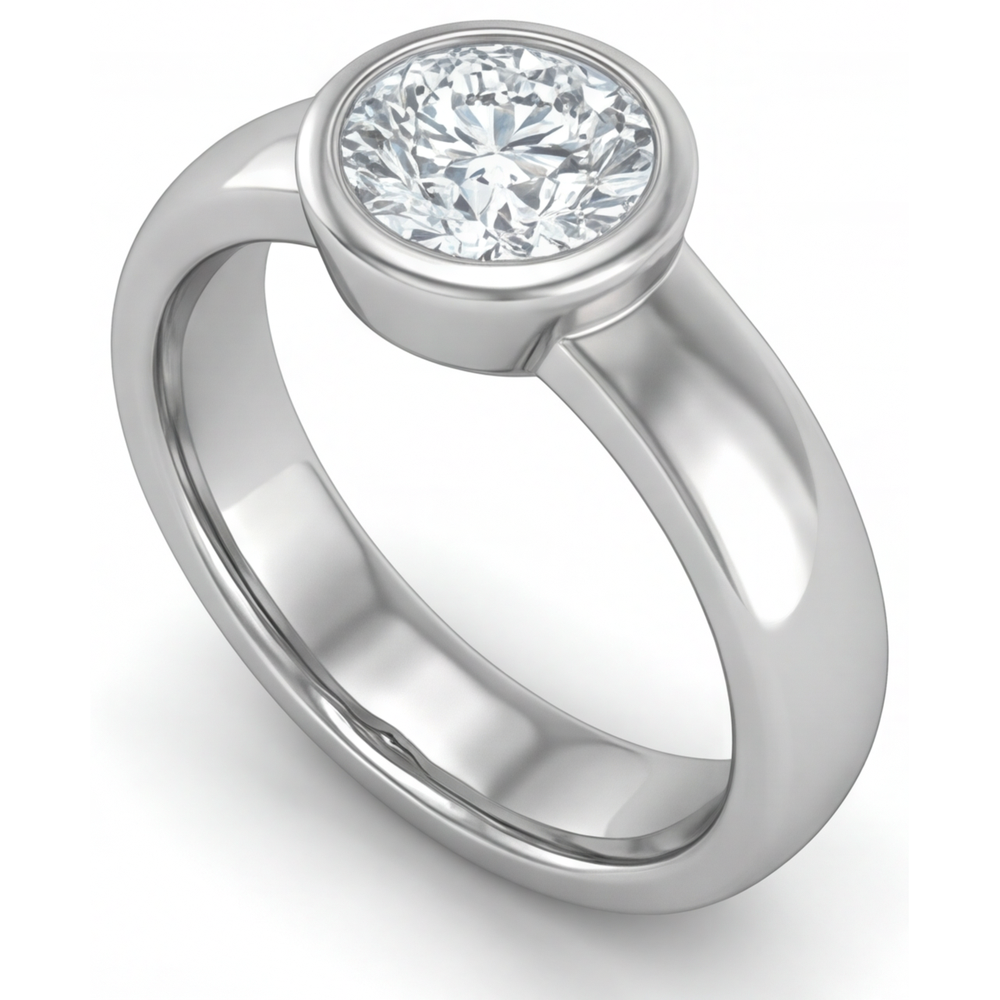 Brillant Diamant Bague Masculine 2 carats – vue de côté
