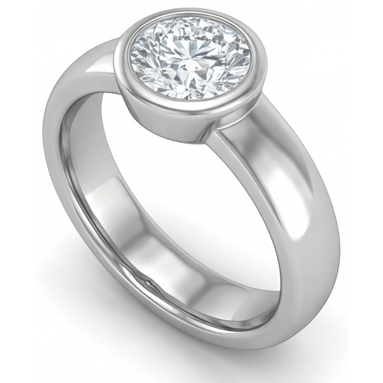 Brillant Diamant Bague Masculine 2 carats – vue de côté