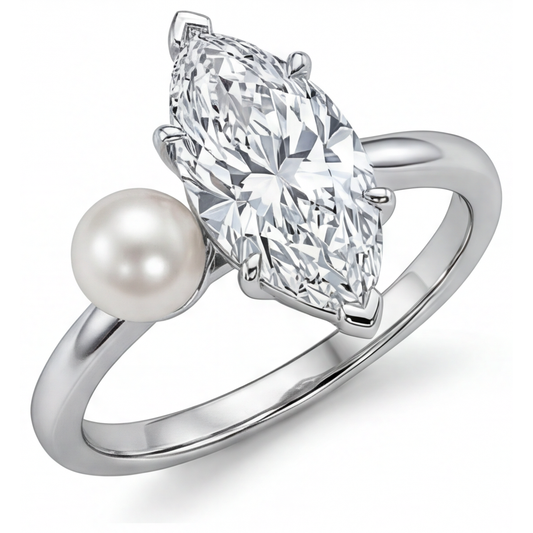 Diamant Bague Mono-Pierre 2,5-carats Or Blanc 14 Carats – vue de face