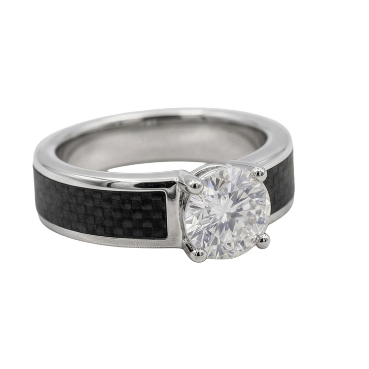Exquis Diamant Bague pour Homme 1,50 carats – vue de côté