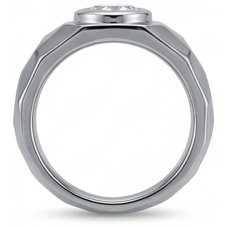 Diamant Bague pour Homme 1,50-carats Or Blanc 14 Carats – vue d'angle