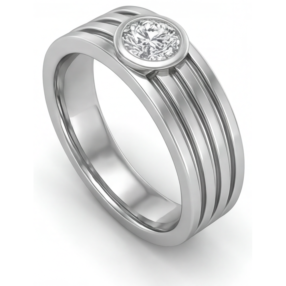Diamant Bague pour Homme – vue de côté