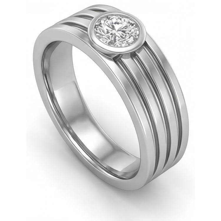 Diamant Bague pour Homme – vue de côté