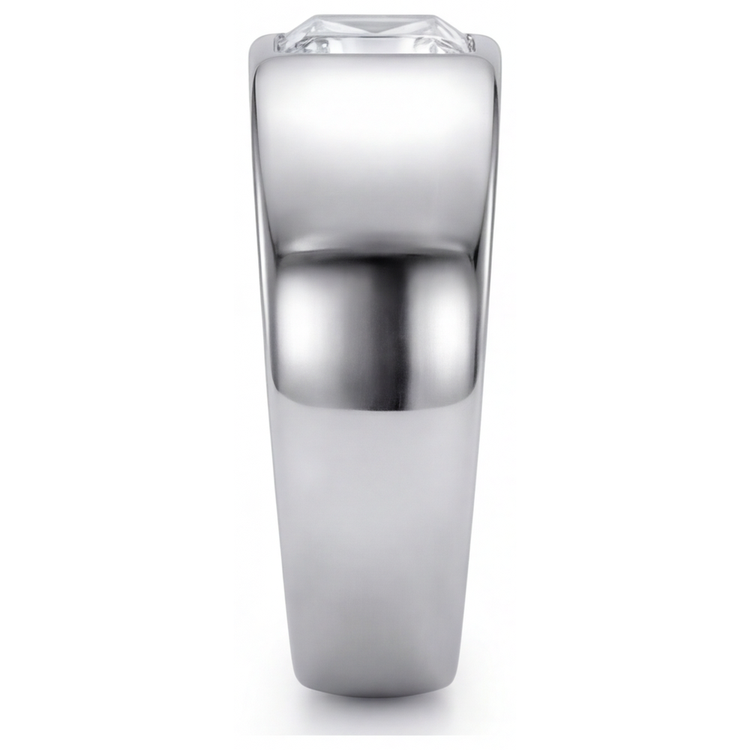 Diamant Bague pour Homme 2-carats Or 14K Blanc – vue de côté