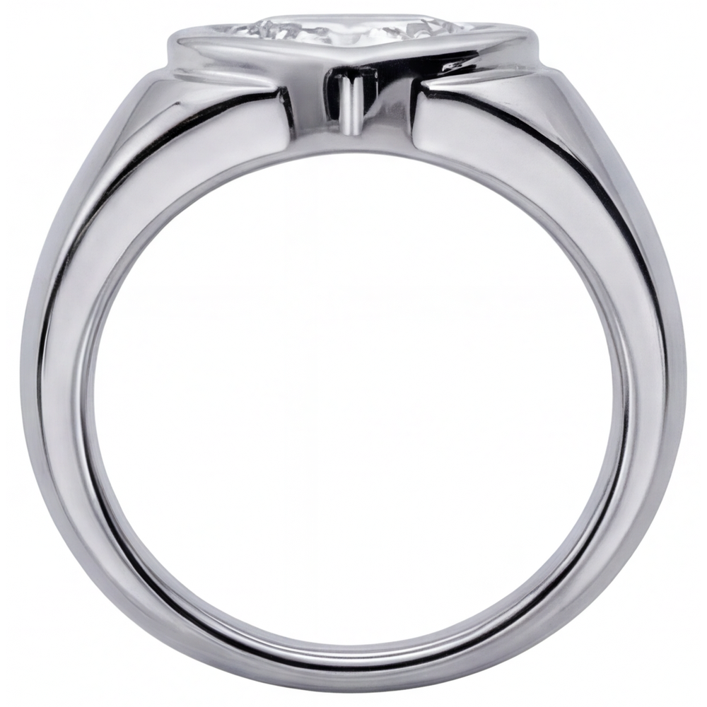 Taille Cœur Diamant bague en Or Blanc 14 Carats – vue de profil