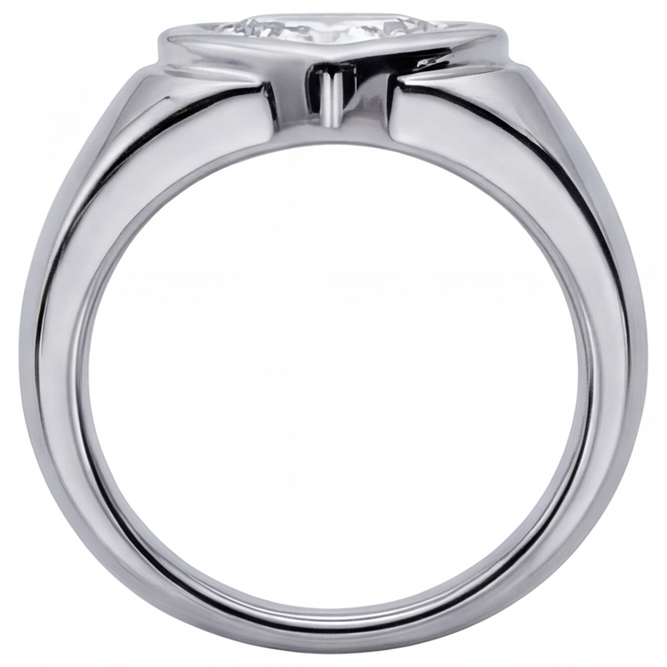 Taille Cœur Diamant bague en Or Blanc 14 Carats – vue de profil