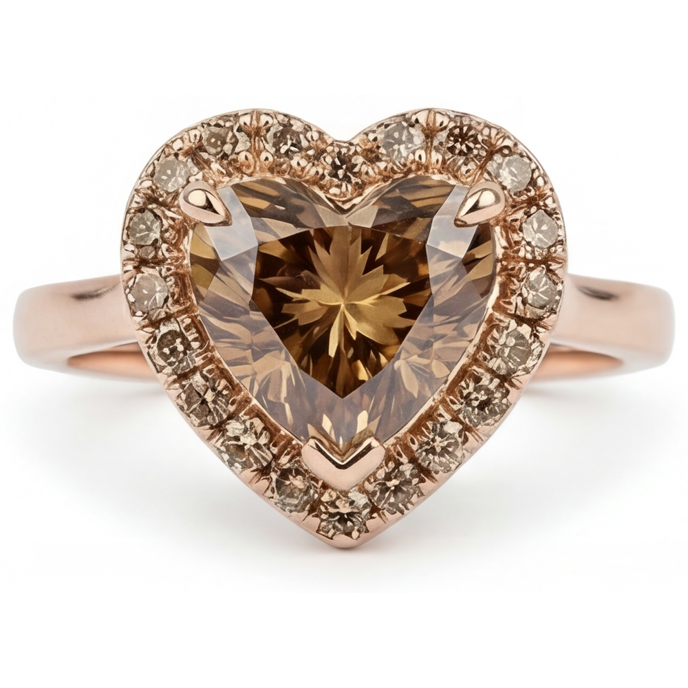 Diamant Bague Sertie Halo 2,25 carats Or 14K Rose – vue principale