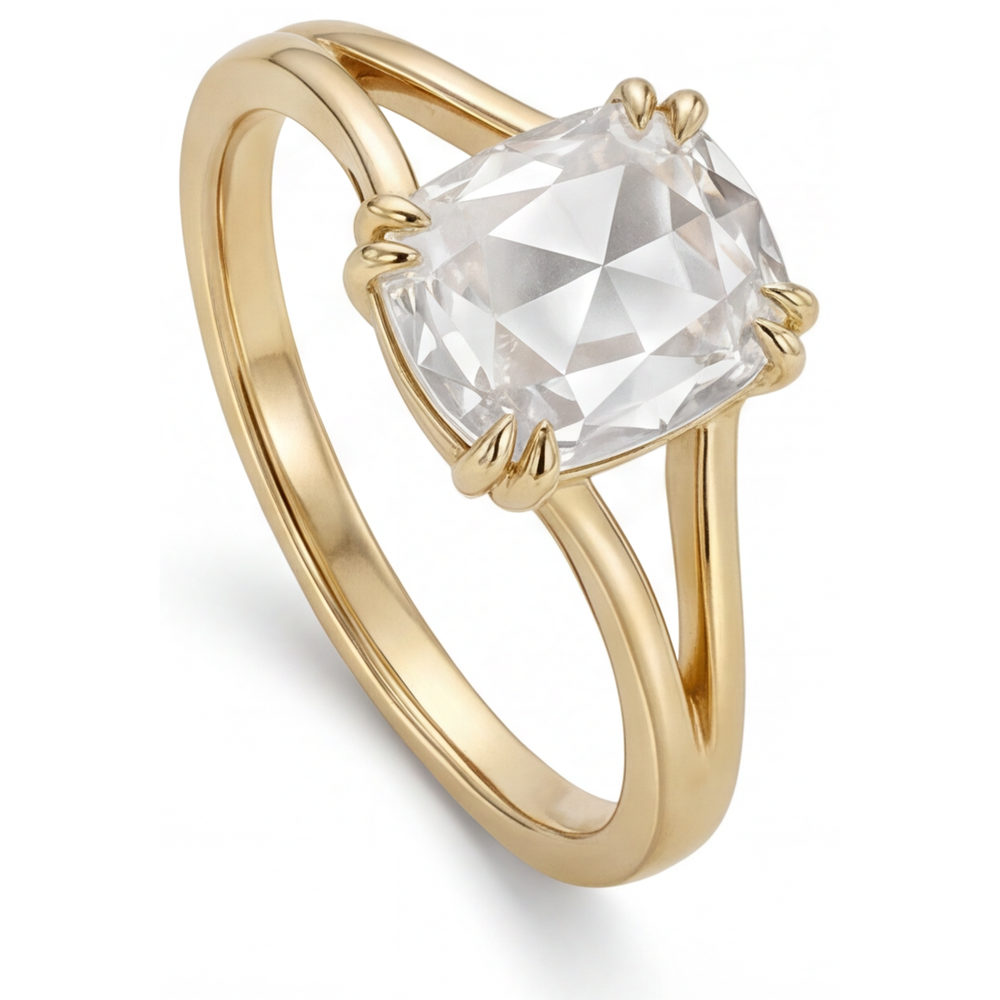De luxe Diamant Bague Solitaire 3,75 carats – vue de côté