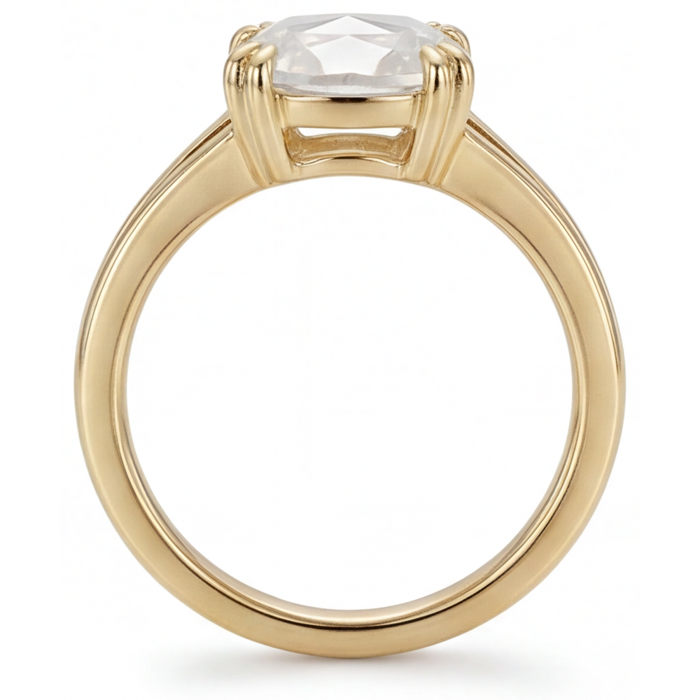 Diamant Bague Solitaire 3,75 carats Or Jaune 14 Carats – vue d'angle