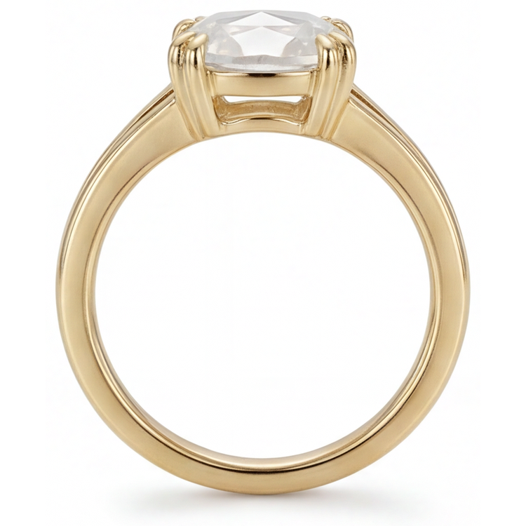 Diamant Bague Solitaire 3,75 carats Or Jaune 14 Carats – vue d'angle