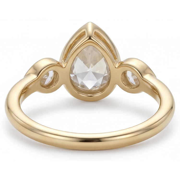 Diamant Bague Trilogie 1,50-carats Or 14K Jaune – vue de profil