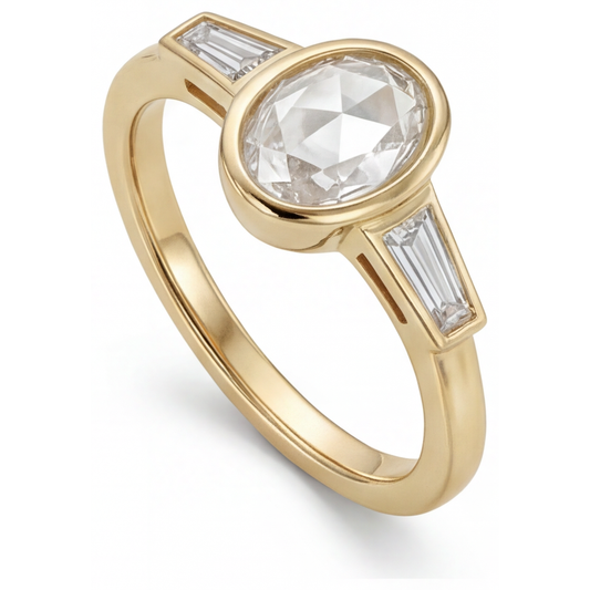 Diamant Bague Trois Pierres – vue de face