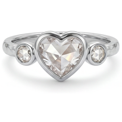 Taille Rose Ancienne Diamant Bague Trois Pierres 2 carats – Or
