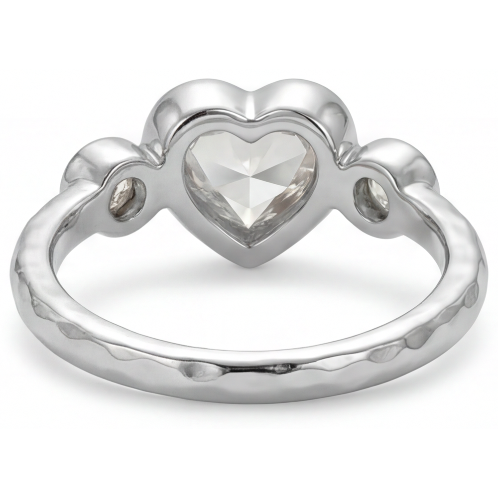 Taille Cœur Diamant bague en Or Blanc 14 Carats – vue de profil