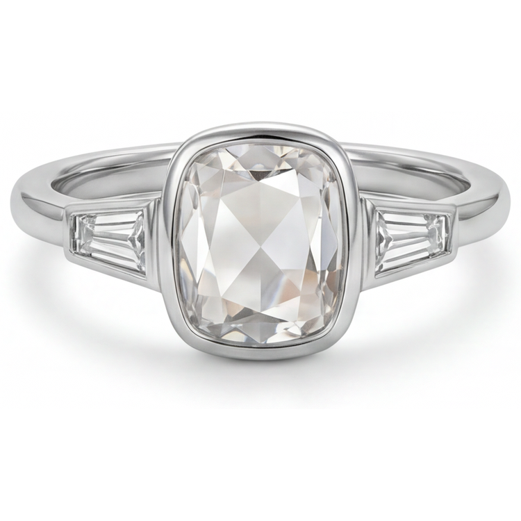 Artisanal Diamant Bague Trois Pierres 3 carats – vue principale