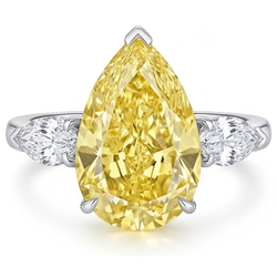Diamant Canari Bague – Pureté VVS 3,25 carats Or Blanc 14 Carats