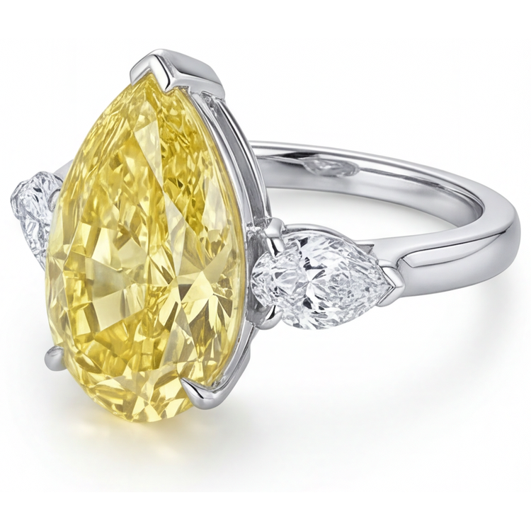 Diamant Canari Bague – vue de côté