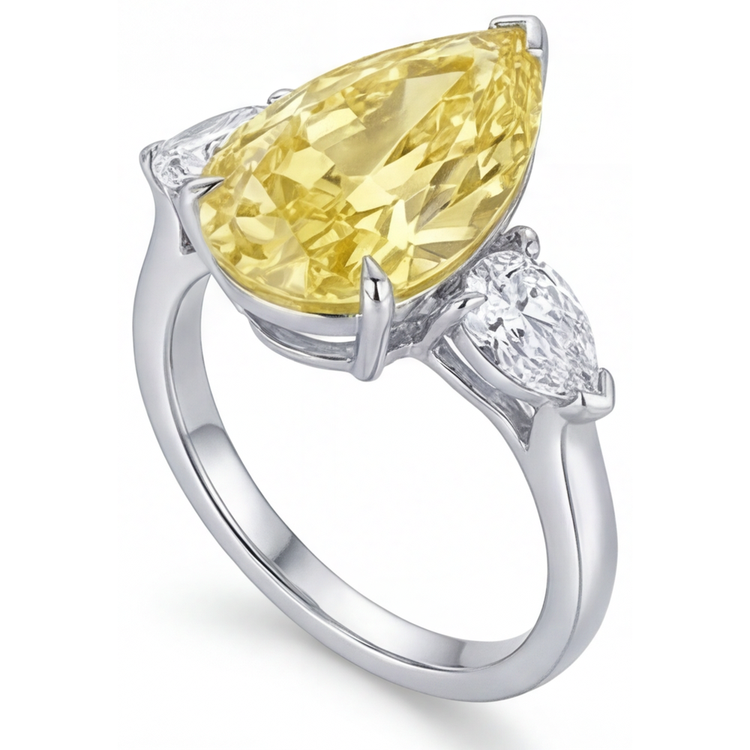 Sur mesure Diamant Canari Bague 3,25 carats – vue de dessus
