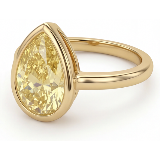 Diamant Canari Bague de Demande – vue de face