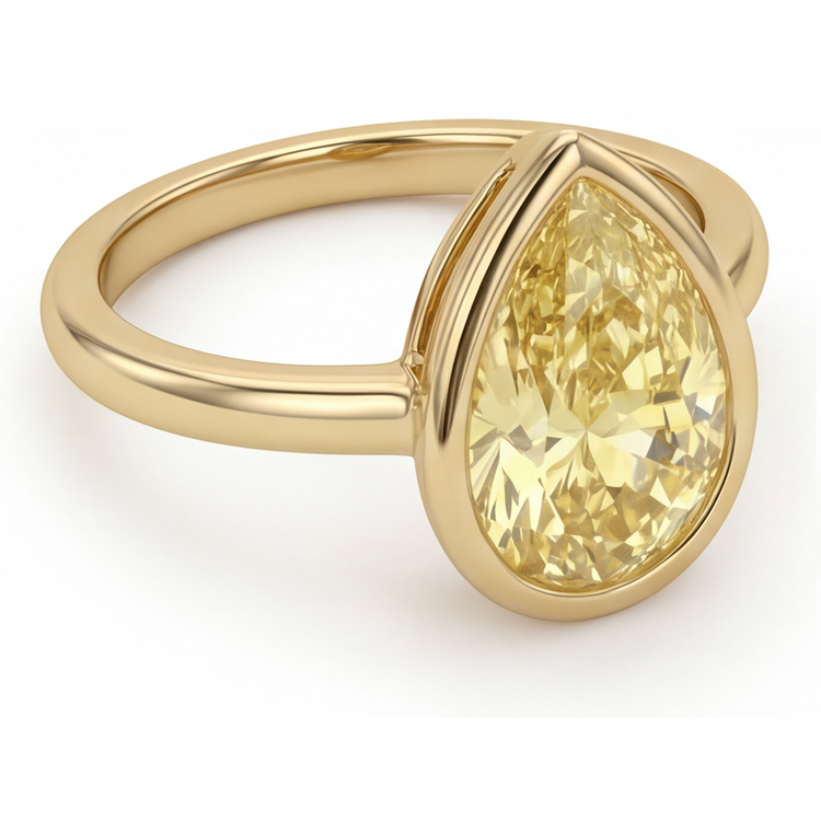 De luxe Bague de Demande 2 carats – vue de profil