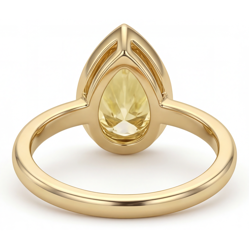 Bague de Demande Or 14K Jaune avec Diamant Canari – vue détaillée