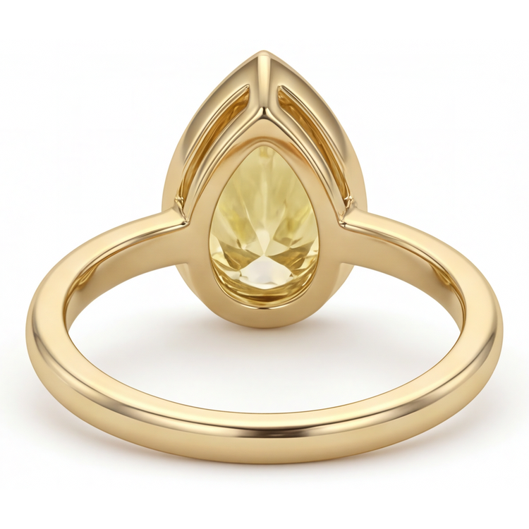 Bague de Demande Or 14K Jaune avec Diamant Canari – vue détaillée