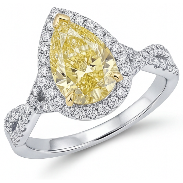 Luxueux Bague de Fiançailles Halo 1,50 carats – vue principale