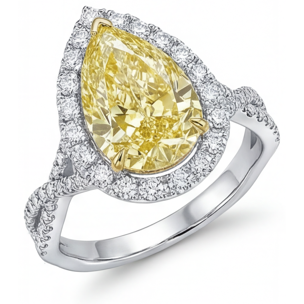Haut de gamme Bague Halo 1,50 carats – vue principale