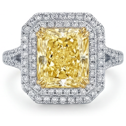 Diamant Canari Bague Joaillerie – VVS 2,5 carats Or Bicolore 14