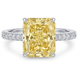 Diamant Canari Pavé Bague Joaillerie 2 carats en Or Blanc 14