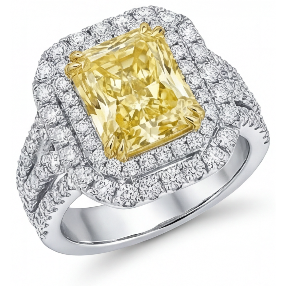 Artisanal Bague Sertie Halo 5,50 carats – vue principale