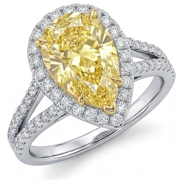 Diamant Canari Bague Statement 1,25 carats Or 14K Bicolore – vue principale