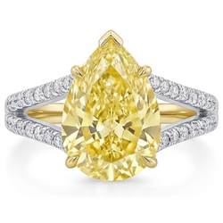 Pureté VVS Bague Statement – Diamant Canari 1,75 carats Or 14K