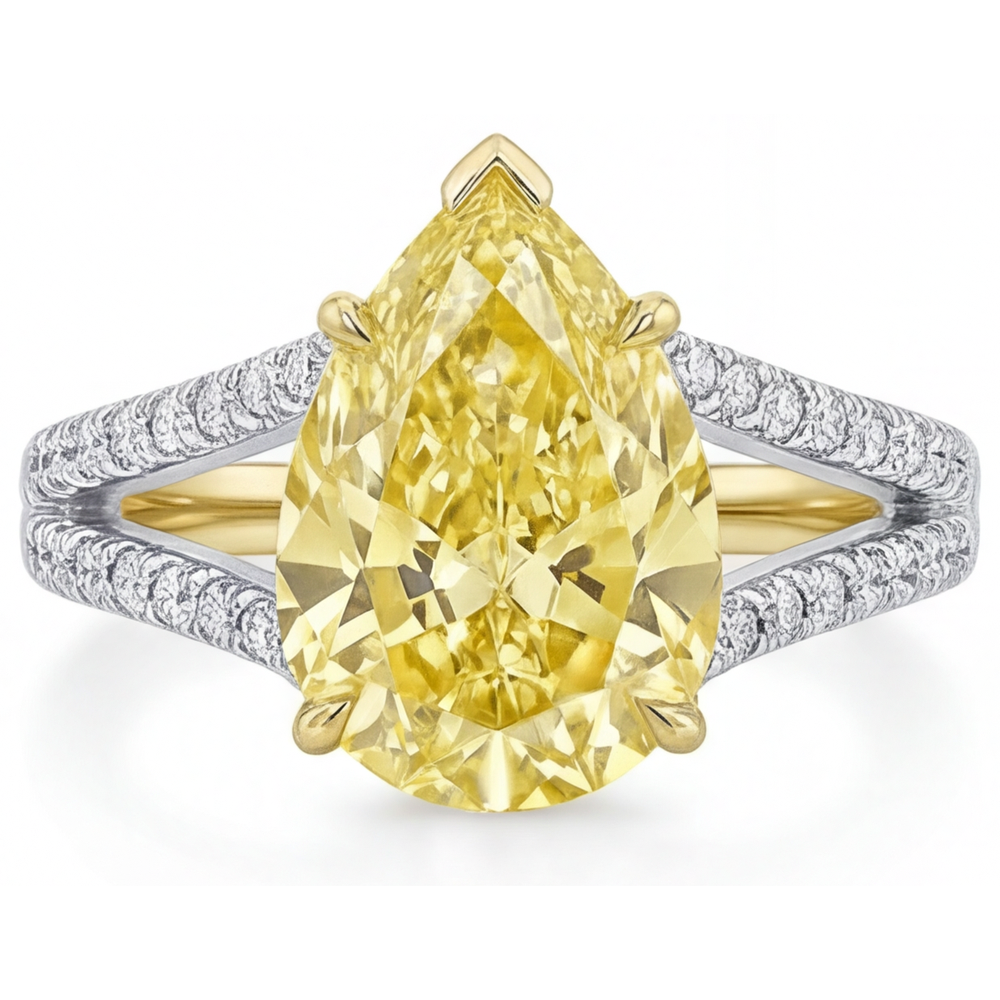 Diamant Canari Bague Statement 1,75-carats Or 14K Bicolore – vue principale