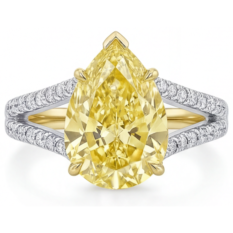 Diamant Canari Bague Statement 1,75-carats Or 14K Bicolore – vue principale