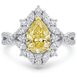 Diamant Canari Bague Statement – Or Deux Tons 14 Carats 1,75