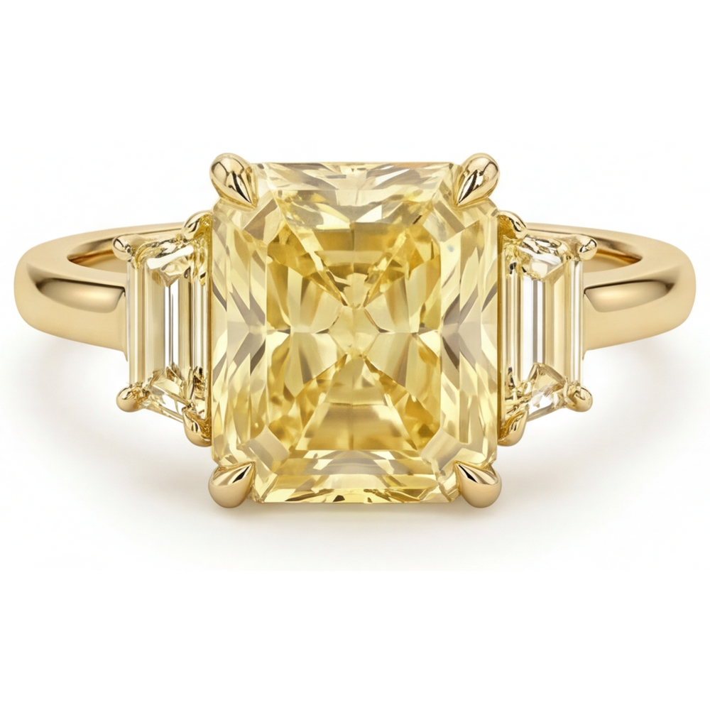 Bague Statement Or 14K Jaune avec Diamant Canari – vue principale