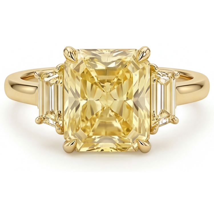 Bague Statement Or 14K Jaune avec Diamant Canari – vue principale