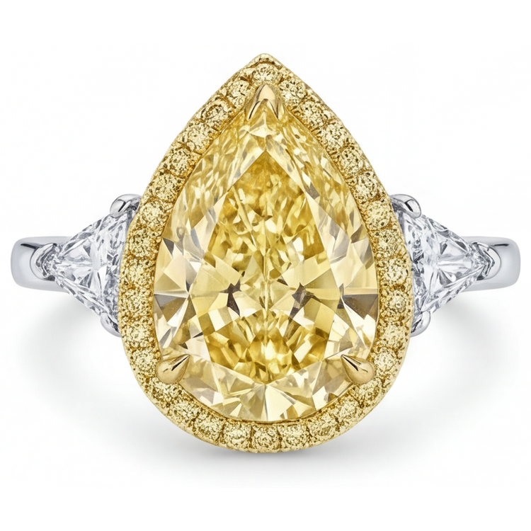 Luxueux Diamant Canari Bague Statement 4,75 carats – vue principale