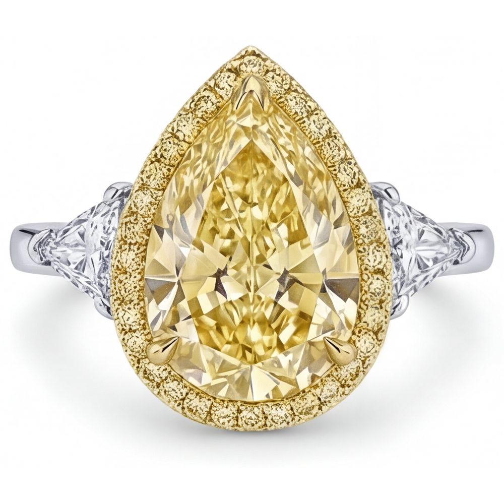 Diamant Canari Bague Statement – vue de face