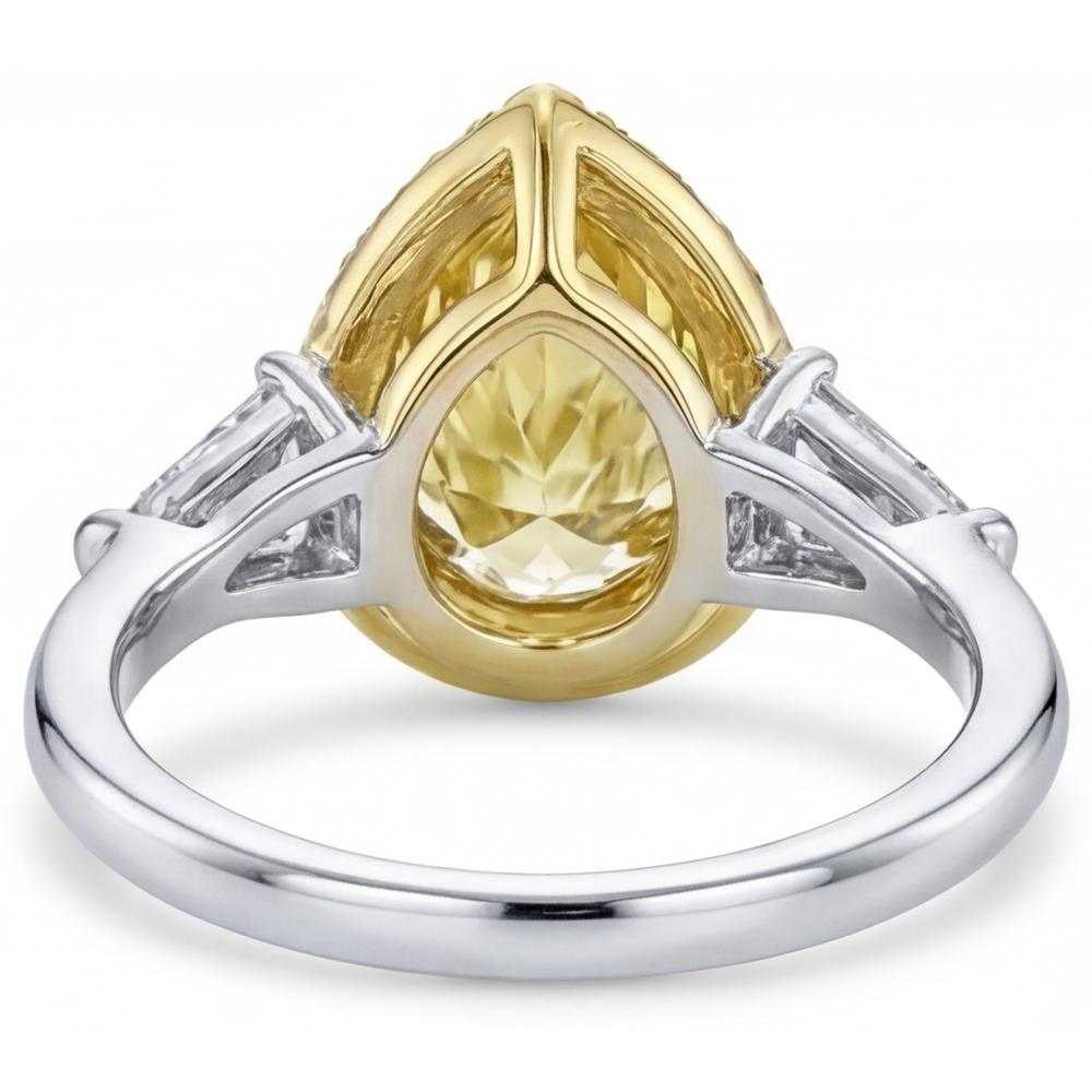 Diamant Canari Bague Statement 4,75-carats Or 14K Bicolore – vue de côté