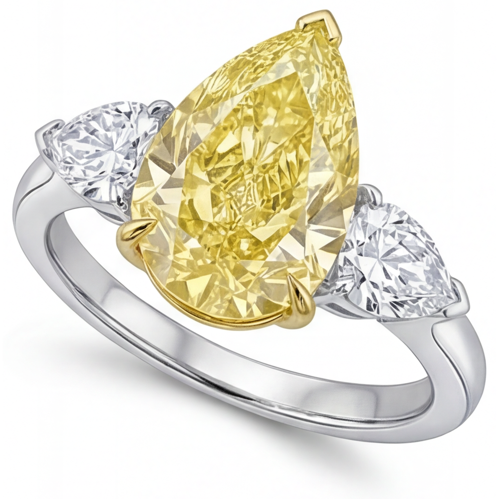 Artisanal Bague Trois Pierres 3,25 carats – vue d'angle